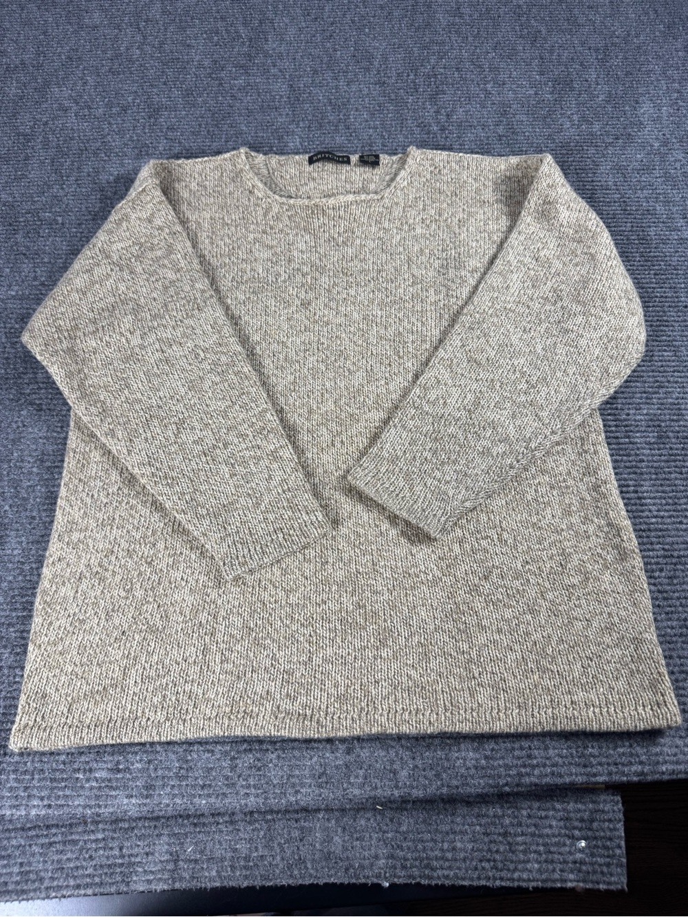 Britches Great Outdoors Sweater Wool Blend Heathered Beige Crewneck Mens Vintage
